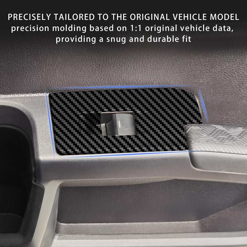 Treesiche Store Window Lift Control Switch Button Decorative Panel Cover Fit for 4Runner 2025 2026 SR SR5 TRD Limited/Platinum (Carbon Fiber) 4PCS 4Runner Accessories - Image 3